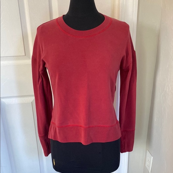 Athleta Tops - Athleta Red Long Sleeve Sweatshirt